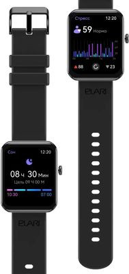 Смарт-часы ELARI Watch LITE,  1.83",  черный/черный [kp-n1-black]