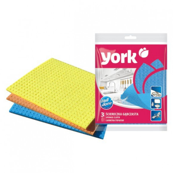 Салфетка York прорезиненная, 3 штуки в упаковке
