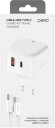 Сетевое зарядное устройство PERO TC10,  USB-A + Type-C,  USB-C,  20Вт,  3.1A,  белый [тс10ccwh]