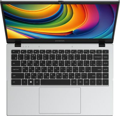 Ноутбук Digma EVE C4801 14", IPS, Intel N100 0.8ГГц, 4-ядерный, 8ГБ LPDDR5, 256ГБ SSD,  Intel UHD Graphics  интегрированное, Windows 11 Professional, серебристый [dn14n1-8cxw01]