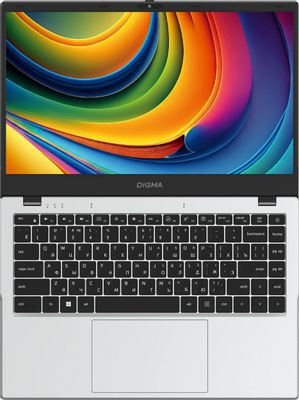 Ноутбук Digma EVE C4801 14", IPS, Intel N100 0.8ГГц, 4-ядерный, 8ГБ LPDDR5, 256ГБ SSD,  Intel UHD Graphics  интегрированное, Windows 11 Professional, серебристый [dn14n1-8cxw01]