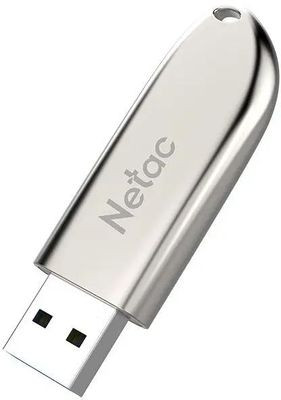 Флешка USB NETAC U352 128ГБ, USB3.0, серебристый [nt03u352n-128g-30pn]