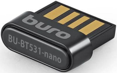 Bluetooth адаптер Buro BU-BT531-nano BT 5.3+EDR class 1.5, USB, 20м, черный