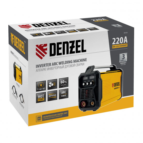 Аппарат инвертор. дуговой сварки DM-220 Standart, 220 А, ПВ 60%// Denzel