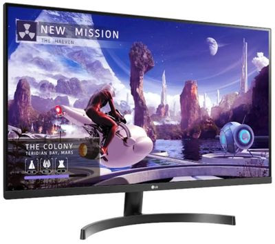 31.5" Монитор LG 32QN600-B,  2560x1440,  IPS,  75Гц,  2хHDMI,  1хDP,  черный [32qn600-b.aruz]