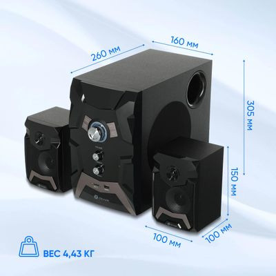 Колонки Bluetooth Oklick OK-441,  2.1,  черный [1086334]