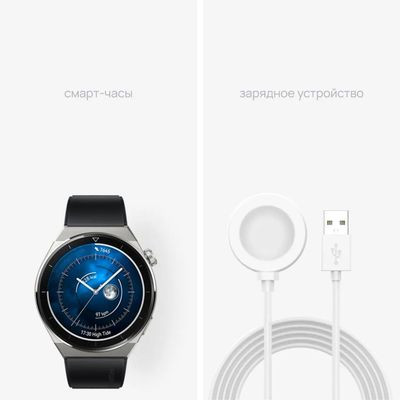 Смарт-часы Huawei Watch GT 3 Pro Odin-B19V,  46.6мм,  1.43",  черный/серый [55028473]