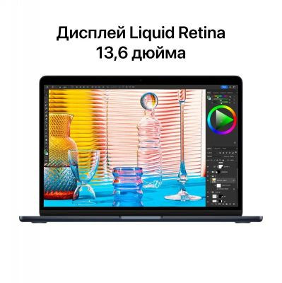 Ноутбук Apple MacBook Air A2681 13.6", IPS, Apple M2 8 core 3.5ГГц, 8-ядерный, 8ГБ 512ГБ SSD,  Mac OS, полночный [mly43b/a]