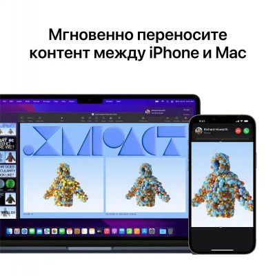 Ноутбук Apple MacBook Air A2681 13.6", IPS, Apple M2 8 core 3.5ГГц, 8-ядерный, 8ГБ 512ГБ SSD,  Mac OS, полночный [mly43b/a]