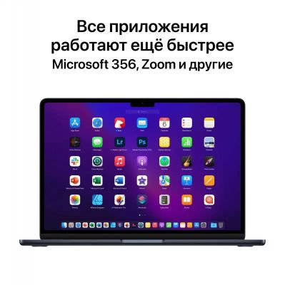 Ноутбук Apple MacBook Air A2681 13.6", IPS, Apple M2 8 core 3.5ГГц, 8-ядерный, 8ГБ 512ГБ SSD,  Mac OS, полночный [mly43b/a]