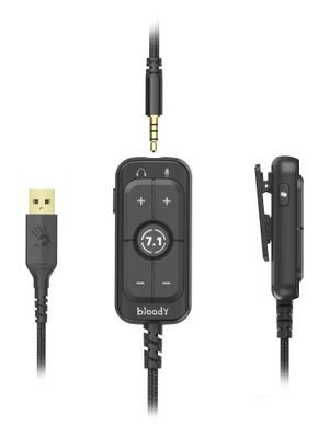 Гарнитура игровая A4TECH Bloody M590i,  для компьютера и игровых консолей, мониторные,  проводные USB/3,5 мм, синий  / белый [m590i sports navy]