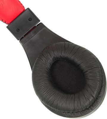 Гарнитура Oklick HS-L100,  для компьютера, накладные,  проводные, черный  / красный [359485]