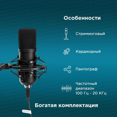 Микрофон Oklick SM-700G,  черный [1456135]