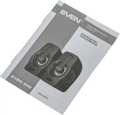 Колонки Sven 255,  2.0,  черный [sv-020149]