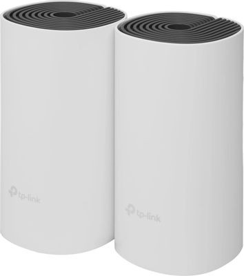 Бесшовный Mesh роутер TP-LINK Deco E4,  AC1200,  белый,  2 шт. в комплекте [deco e4(2-pack)]