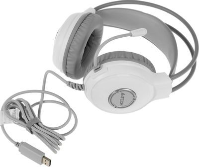 Гарнитура A4TECH Fstyler FH300U,  для компьютера, мониторные,  проводные, белый  [fh300u white]