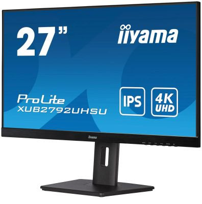 27" Монитор Iiyama XUB2792UHSU-B5,  3840x2160,  IPS,  1хHDMI,  1хDP,  черный