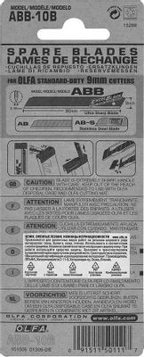 Лезвие OLFA OL-ABB-10B, 9мм, 10шт