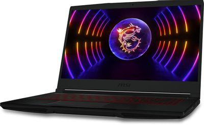 Ноутбук игровой MSI GF63 Thin 12VE-1038XRU 15.6", IPS, Intel Core i5 12450H 2ГГц, 8-ядерный, 16ГБ DDR4, 1ТБ SSD,  NVIDIA GeForce  RTX 4050 для ноутбуков - 6 ГБ, Free DOS, черный [9s7-16r821-1038]