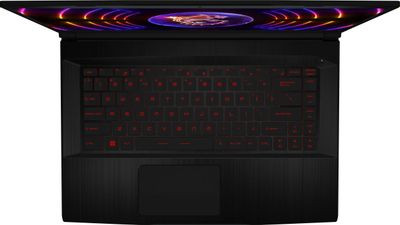 Ноутбук игровой MSI GF63 Thin 12VE-1038XRU 15.6", IPS, Intel Core i5 12450H 2ГГц, 8-ядерный, 16ГБ DDR4, 1ТБ SSD,  NVIDIA GeForce  RTX 4050 для ноутбуков - 6 ГБ, Free DOS, черный [9s7-16r821-1038]
