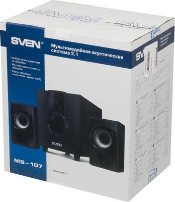 Колонки Sven MS-107,  2.1,  черный [sv-014810]