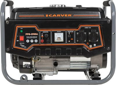Бензиновый генератор CARVER PPG-3900А, 220/12 В, 3.2кВт [01.020.00012]
