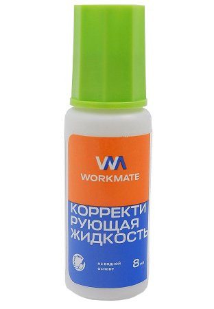 Корректирующая жидкость Workmate, 8 мл, на водной основе, кисть, 18 штук