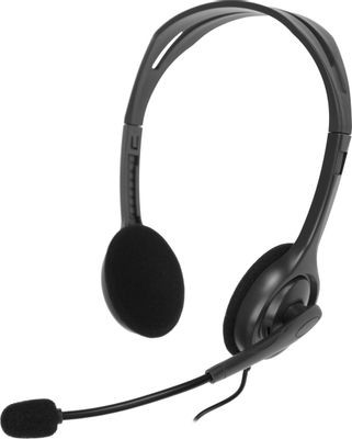 Гарнитура Logitech H110,  для компьютера, накладные,  проводные, темно-серый  [981-000472]