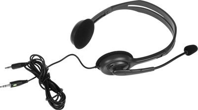 Гарнитура Logitech H110,  для компьютера, накладные,  проводные, темно-серый  [981-000472]