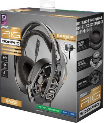 Гарнитура игровая Plantronics Nacon RIG 500 PRO HC,  для компьютера и игровых консолей, мониторные,  проводные, черный  [211220-05]