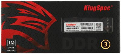 Оперативная память KINGSPEC KS1333D3P15004G DDR3 - 1x 4ГБ 1333МГц, DIMM, Ret Оперативная память KINGSPEC KS1333D3P15004G DDR3 - 1x 4ГБ 1333МГц, DIMM, Ret