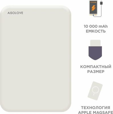 Внешний аккумулятор (Power Bank) SOLOVE Mi W12 Pro,  10000мAч,  белый [w12 pro white rus]