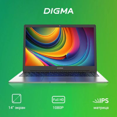 Ноутбук Digma EVE C4403 14", IPS, Intel Celeron N4000 1.1ГГц, 2-ядерный, 4ГБ 128ГБ Flash,  Intel UHD Graphics  600, Windows 11 Professional, серый [dn14cn-4bxw04]