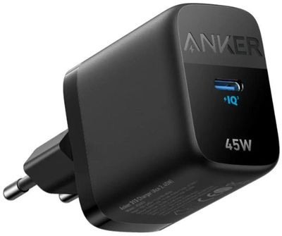 Сетевое зарядное устройство ANKER 313,  USB type-C,  45Вт,  3A,  черный [a2643g11]
