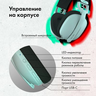 Гарнитура игровая GMNG GG-HS420W,  для компьютера и игровых консолей, накладные,  Bluetooth/радио, белый [1970390]