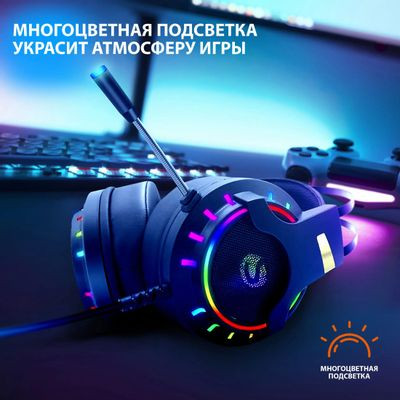 Гарнитура игровая SunWind SW-HS400G,  для компьютера и игровых консолей, мониторные,  проводные, черный  [1422132]