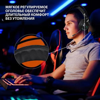 Гарнитура игровая SunWind SW-HS400G,  для компьютера и игровых консолей, мониторные,  проводные, черный  [1422132]