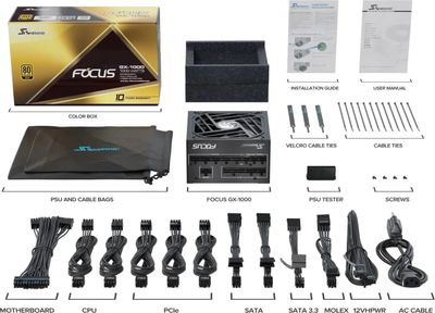 Блок питания Seasonic Focus GX-1000,  1000Вт,  135мм,  черный, retail [gx-1000 v4 srp-fgx102-a5a32sf]