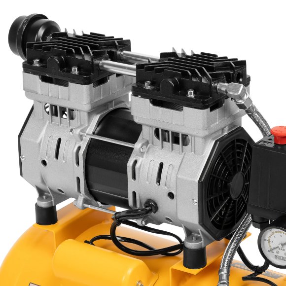 Компрессор DLS950/24 безмаслянный малошумный 950 Вт, 165 л/мин, ресивер 24 л Denzel Компрессор DLS950/24 безмаслянный малошумный 950 Вт, 165 л/мин, ресивер 24 л Denzel