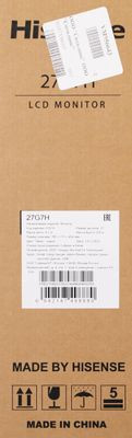 27" Монитор Hisense 27G7H, 2560x1440, IPS Mini-LED, 170Гц, 2хHDMI, 1хDP, темно-серый 27" Монитор Hisense 27G7H, 2560x1440, IPS Mini-LED, 170Гц, 2хHDMI, 1хDP, темно-серый
