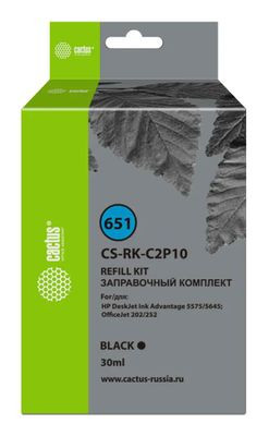 Заправочный набор Cactus CS-RK-C2P10 №651, 30мл, черный