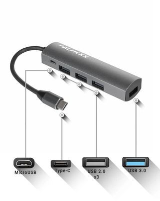 Хаб (разветвитель) PALMEXX PX/HUB-077, серый
