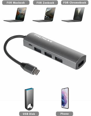 Хаб (разветвитель) PALMEXX PX/HUB-077, серый