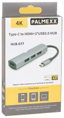 Хаб (разветвитель) PALMEXX PX/HUB-077, серый
