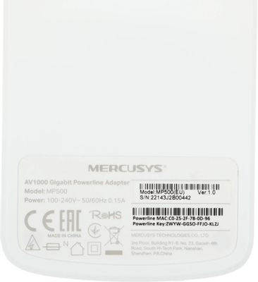 Адаптер Powerline MERCUSYS MP510 KIT Gigabit Ethernet,  2 шт.