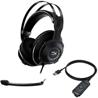 Гарнитура игровая HYPERX Cloud Revolver,  для компьютера, мониторные,  проводные USB/3,5 мм, черный [4p5k5aa]