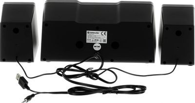 Колонки Defender Soundwall,  2.1,  черный [65214]