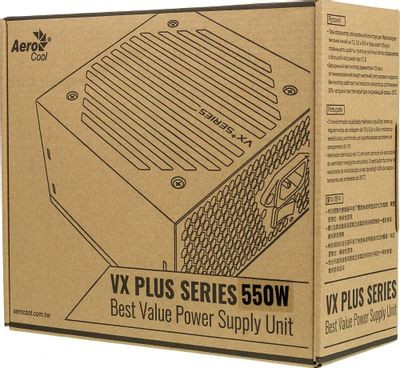 Блок питания Aerocool VX PLUS 550W,  550Вт,  120мм,  черный, retail [vx-550 plus]