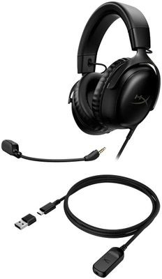 Гарнитура игровая HYPERX Cloud III,  для компьютера и игровых консолей, мониторные,  проводные, черный  [727a8aa]