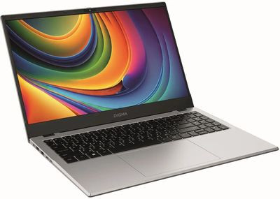 Ноутбук Digma EVE C5802 15.6", IPS, Intel N100 0.8ГГц, 4-ядерный, 8ГБ LPDDR5, 256ГБ SSD,  Intel UHD Graphics  интегрированное, Windows 11 Professional, серебристый [dn15n1-8cxw01]